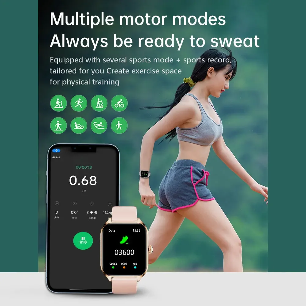 WS1 Smart Watch Bluetooth HD Display Waterproof Heart Rate Blood Oxyen for Women Men Fiess Tracker and Health_voghion.com