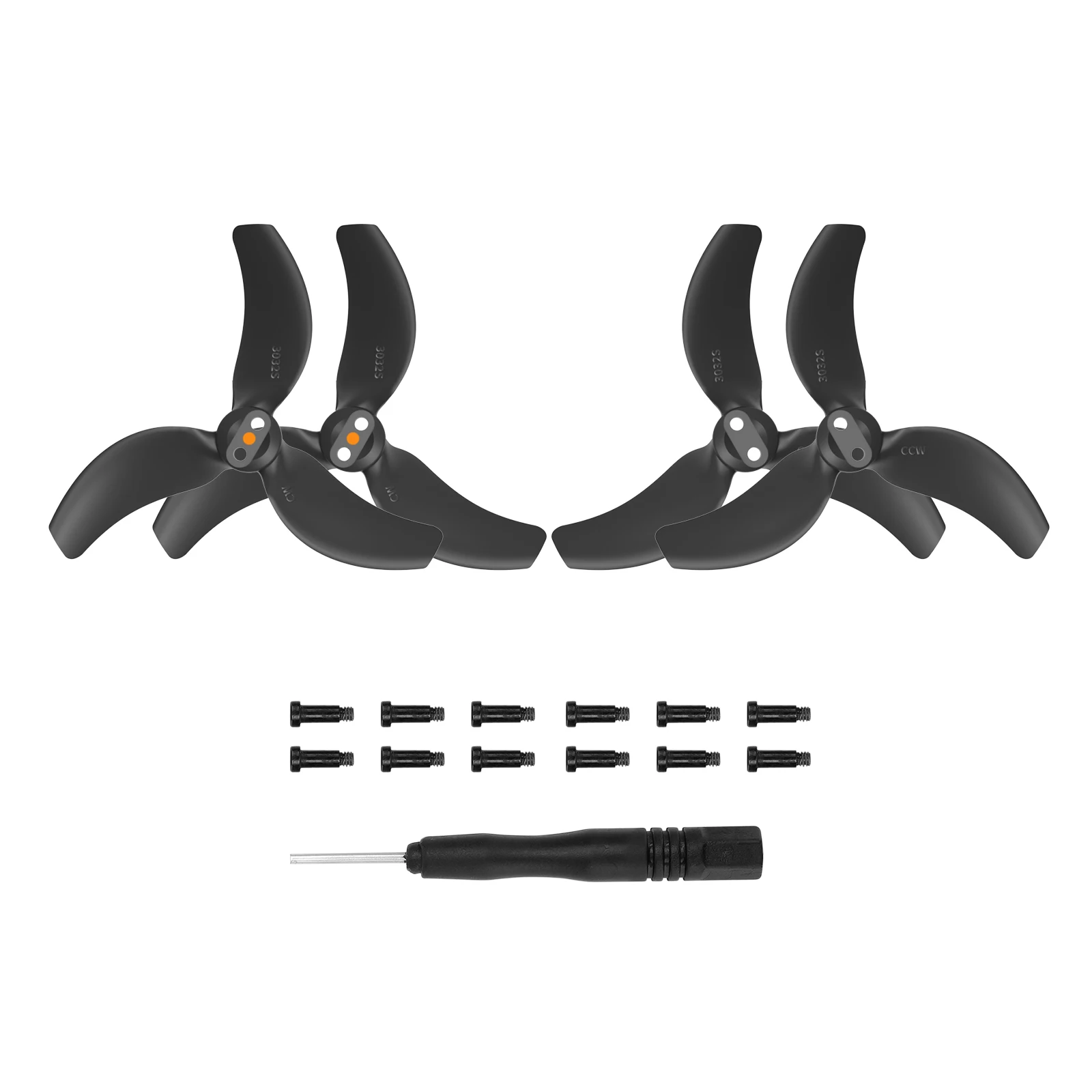 Hélices 3032S pour DJI Avata 2 - 4 pièces (2 paires) - Orange, Rouge, Noir, Bleu