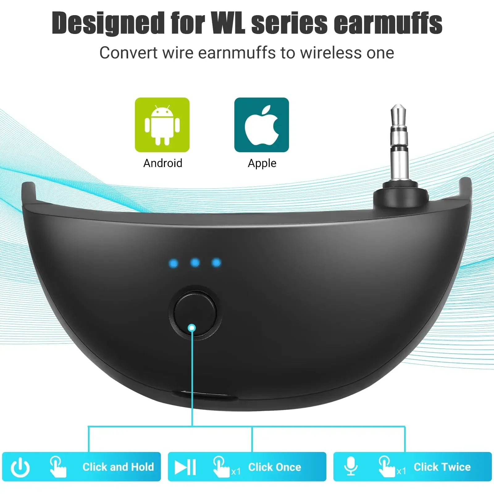 Wireless Bluetooth 5.1 Receiver Rechargeable Bluetooth Accessories Compatible WK Shooting Earmuffs Hunting wireless headphones,electronic earmuffs,tactical headset,noise cancelling headphones