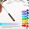 12pcs Filbert Artist Brushes with Nylon Tips - Wood Handle Professional Paintbrush Set for Acrylic, Watercolor, Gouache Painting 4