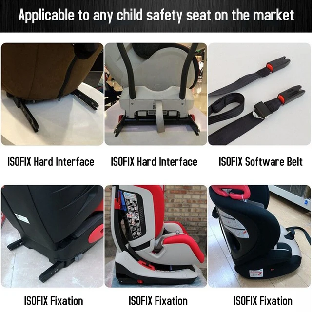  KANGIKX ISOFIX - Soporte universal de montaje para asiento de  automóvil, kit de anclaje de seguridad infantil para conector de cinturón  ISOFIX, soporte de interfaz de cierre de asiento para 