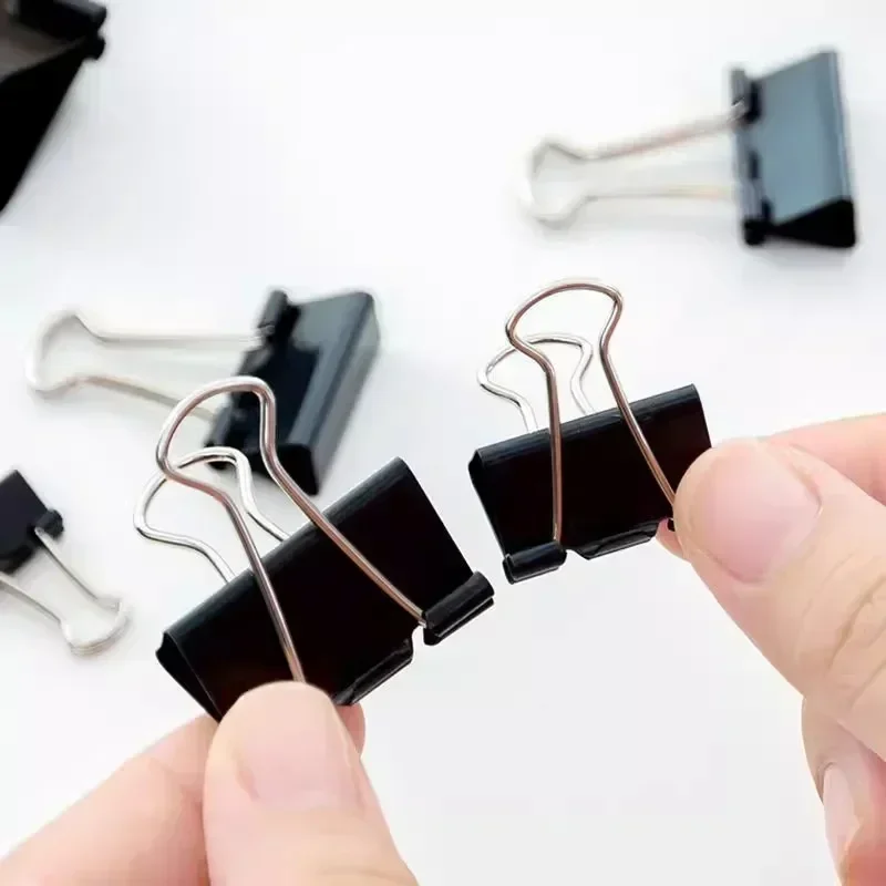10pcs Metal Binder Clips Multifunction File Letter Tickets Photo Paper Clips Notes Document Grip Clamps Office Binding Supplies paper clips binder clips metal clamp clips