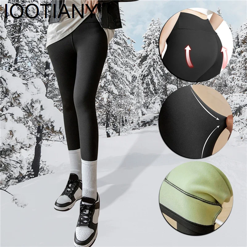 

New Warm High Waist Black Leggings Women Winter Thick Velvet Legging Pants Compression Thick Lamb Wool Female Pencil Pants