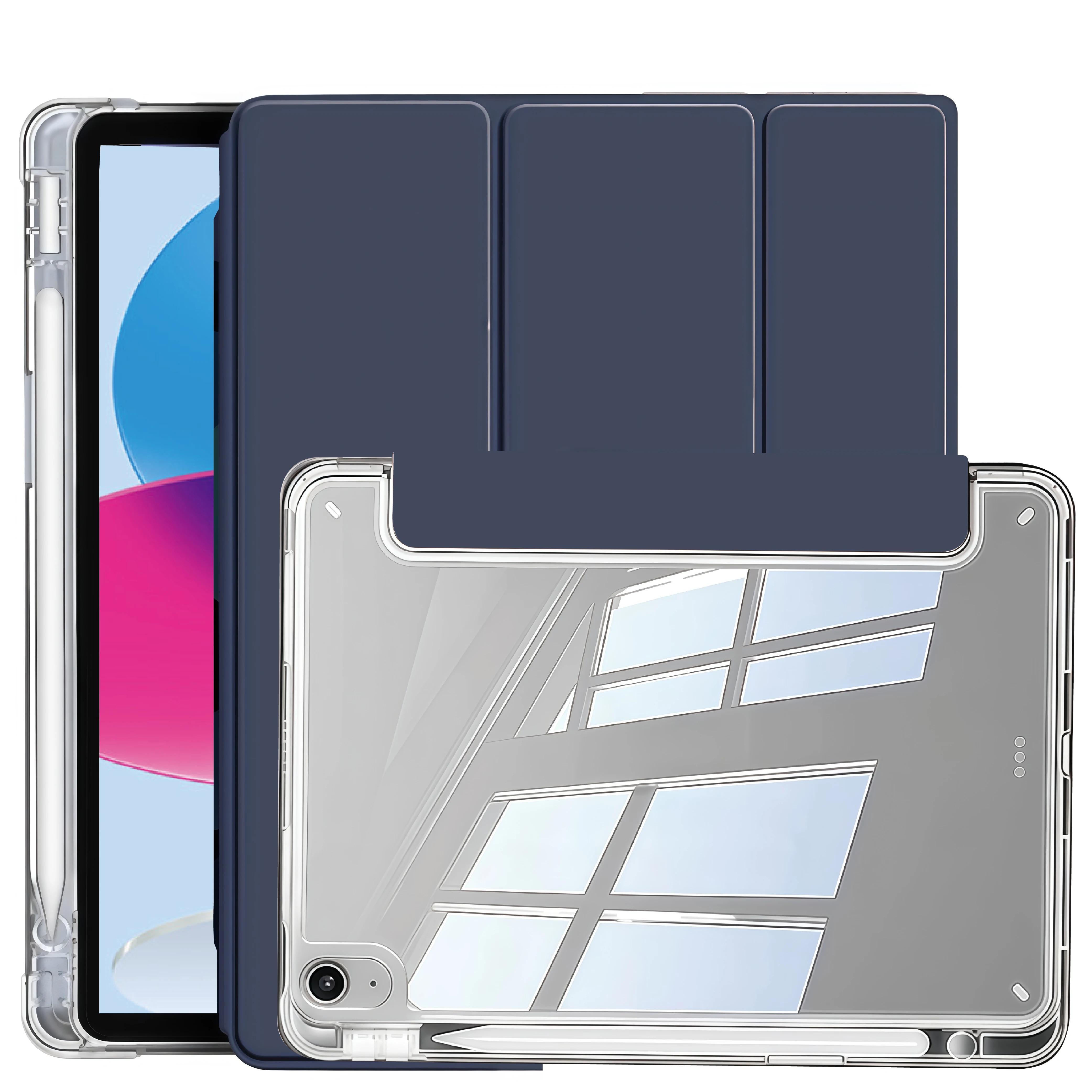 Crystal Clear iPad Case with Pencil Slot