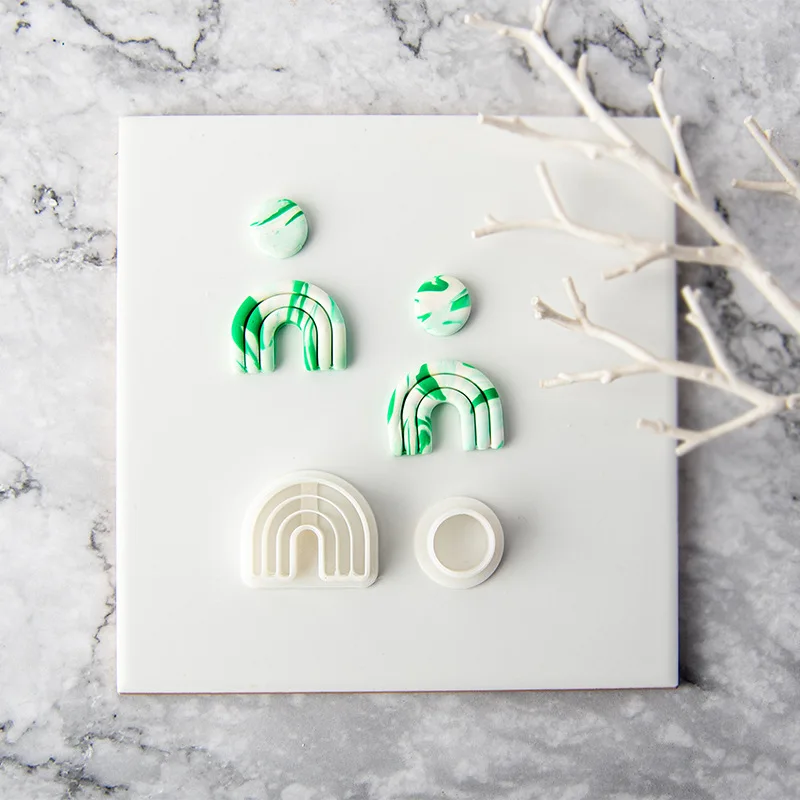 Geometric Shape Soft Pottery Polymer Clay Cutter Ellipse Hollow French Earrings Cut Mold Earring Jewelry Pendant Making