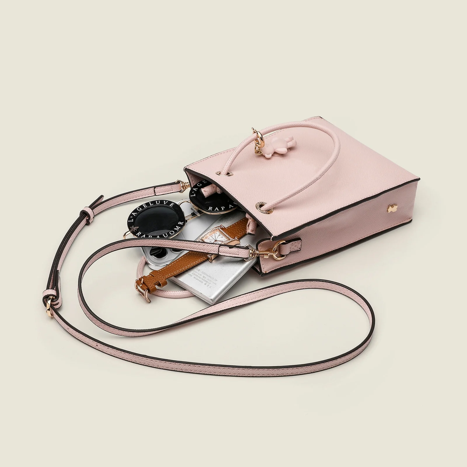 Carralero TOUSES Kaos Icon Amaya Shopping Bag Beige Mini Crossbody Bag Black