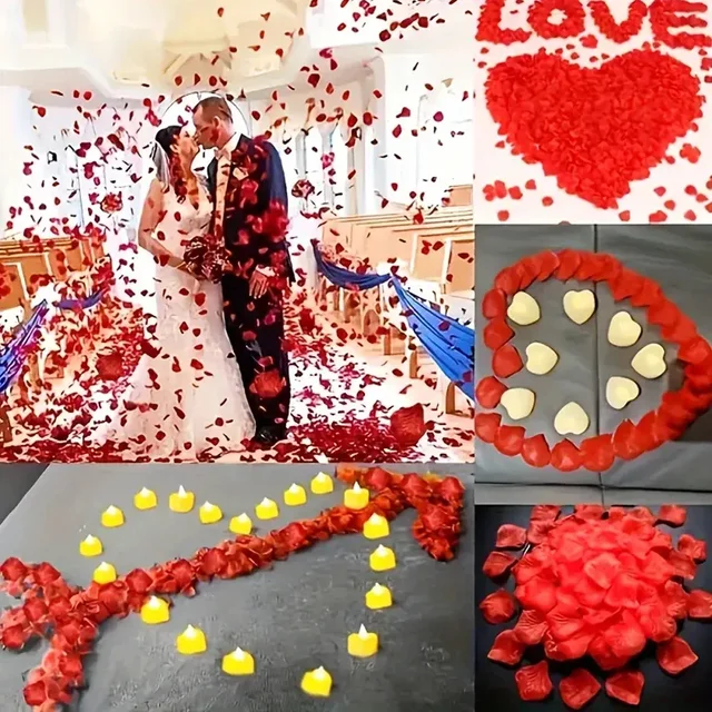 100-10000 pièces haut coloré artificiel faux pétales de Rose rouge blanc or Roses pétale fleurs romantique fête de mariage saint valentin décor 3