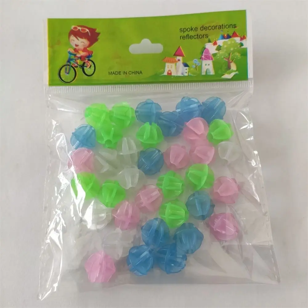 Bike Accessories Luminous Safety Bike Wheel Spoke Beads Wrap Tubes Bicycle Decor Color Beads bicycle wheel beads