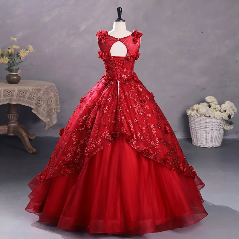 Vestidos De 15 A&ntilde;os Quincea&ntilde;eras Primrose Grass Shinny Quinceanera Dresses Flower Plus Size Ball Gown Prom Dress Mad