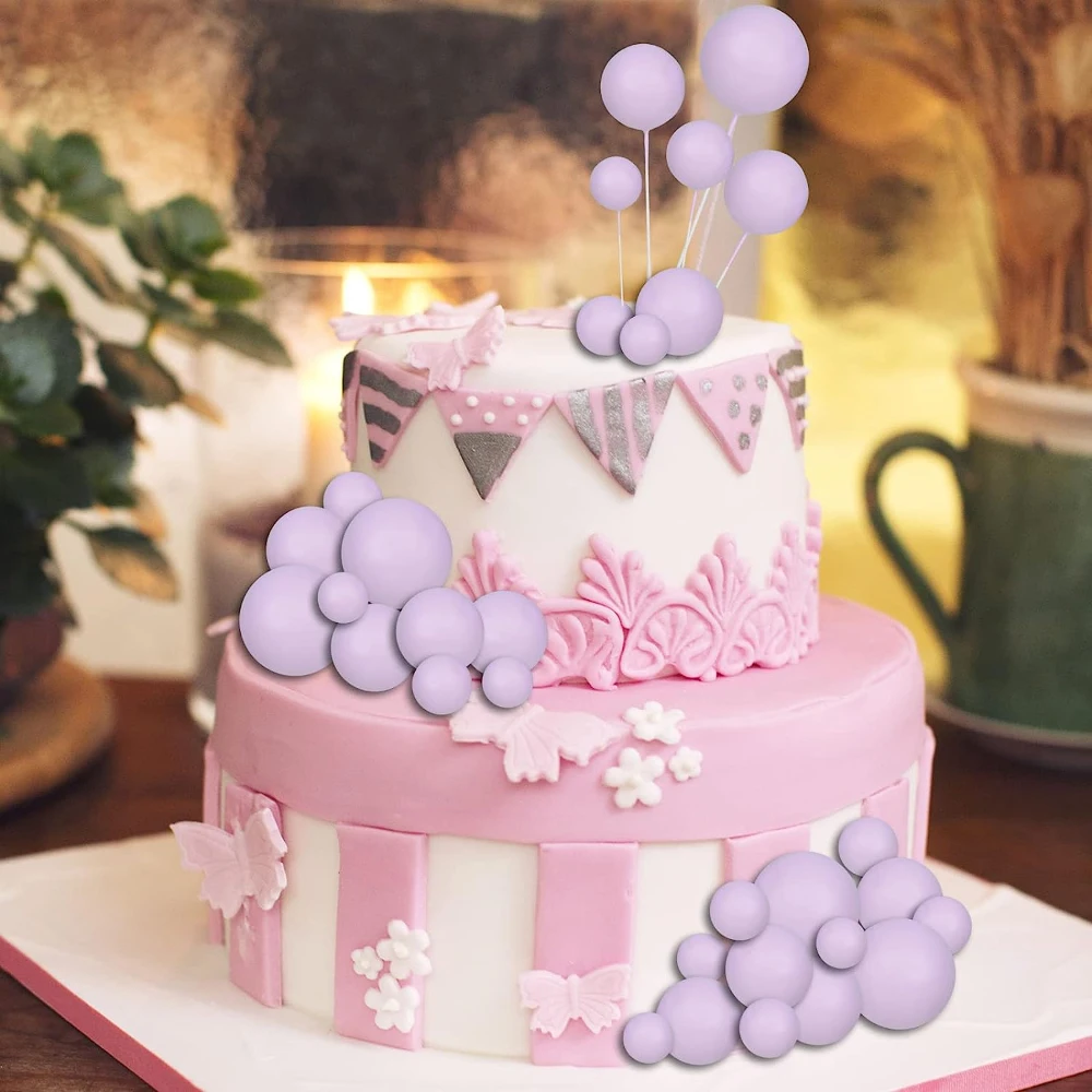 Description Picture 4 of item30Pcs Balls Cake Toppers Macaron Color Mini Balloon DIY Cupcake Insert Topper For Birthday Wedding Anniversary Baby Shower Decor