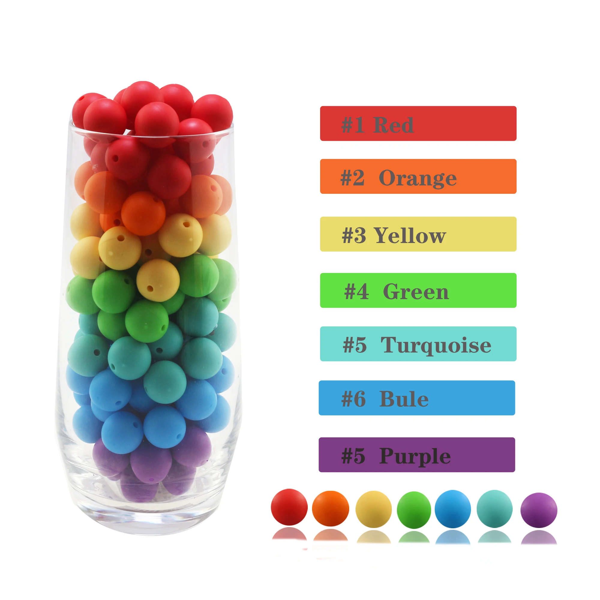 

New 100Pcs 15MM Silicone Round Teething Beads DIY Chewable Colorful Pacifier Chain Bracelet BPA Free Newborn Care Toys