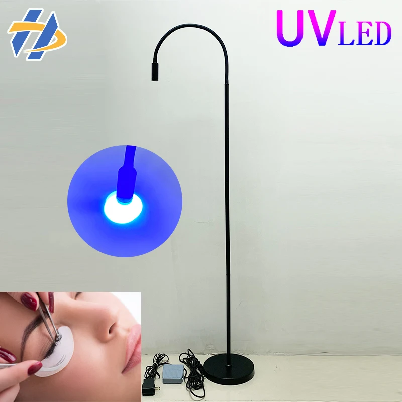LED Purple Light UV Eyelash Beauty Nail Glue Quick Cure Lamp Eyelash Grafting Foot Switch LED Floor Lamp