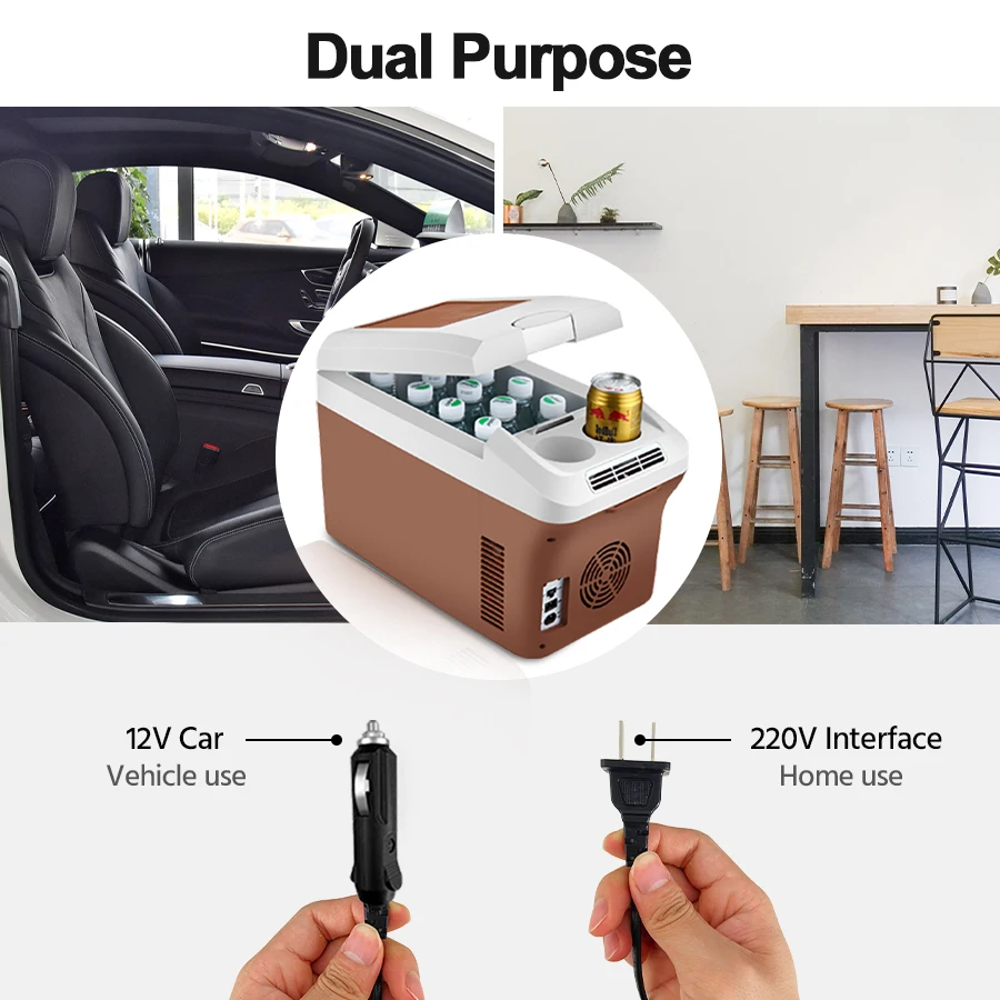 Mini Refrigerator Camping Refrigerator E-ACE 15L Mini Car Fridge Refrigerator Freezer 220V12V 24V Portable Compressor Cooler Box for Camping Picnic Boating Caravan Bar
