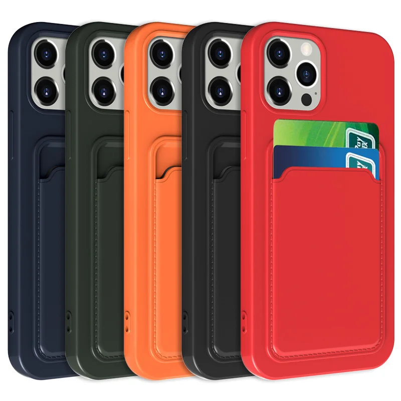 Frosted Soft Protective Phone Case with Card Pocket