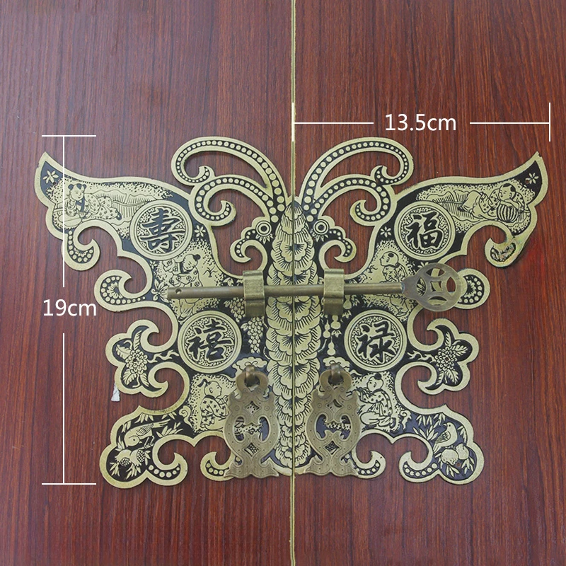 Butterfly Shape Cabinet Knobs And Handles Chinese Brass Cabinet Vintage Furniture Wardrobe Armário Porta Knob Home Improvement