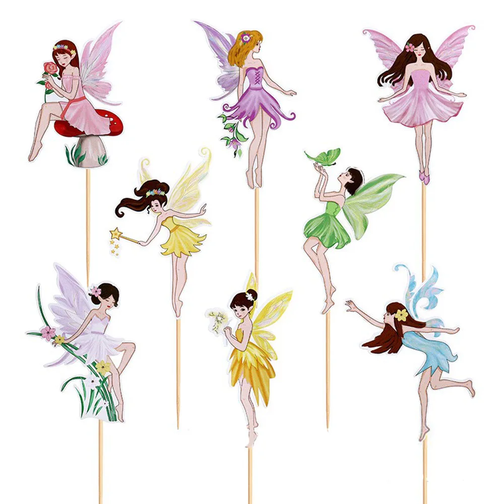 Description Picture 4 of item8PCS/set Flower Fairy Cake Topper Fairy Princess Party Cake Decorations for Sweet Girls Birthday Wedding Party Supplies