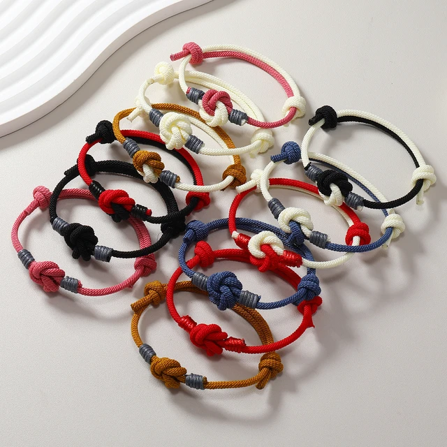 Red Braided String Bracelet For Men