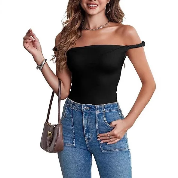 Women Slim Fit Solid T Shirt Summer Fashion Top