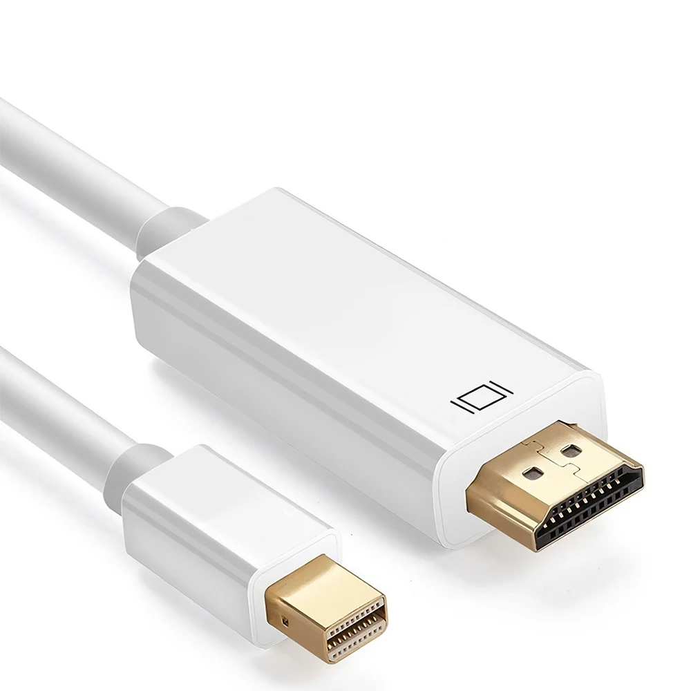 كابل صغير من نوع DP (DisplayPort) إلى HDMI لأجهزة ماك بوك إير/برو، آي ماك، ماك، سيرفس برو، ثندربولت 1 و2، محول منفذ عرض صغير، سلك منفذ عرض صغير بدقة 4K/2K