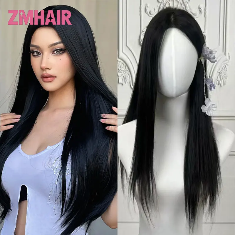 5*5인치 실크 베이스 인모 가발 (여성용 에어뱅 포함) 버진 유럽산 모발 부드럽고 통기성 좋은 글루리스 PU 10-24인치