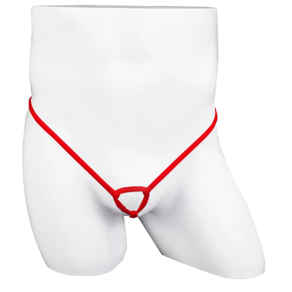 

Mens Penis Hole T-Back Thong Micro G-string Briefs Jockstraps Bikini Underwear Mens Gay Pouch Lingerie Panties Sissy Underwear