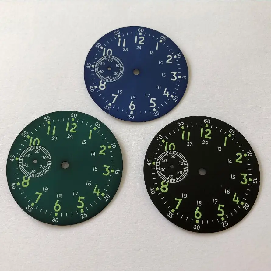 Quadrante Dell'orologio Da 36 Mm Quadrante Luminoso Nero Verde, Nero Arancione, Nero Bianco Adatto Per Accessori Per Orologi Con Movimento Manuale ETA6497 ST36 - Foto 11