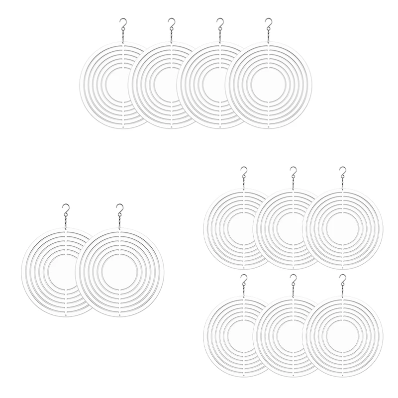 

4Pack Sublimation Wind Spinner Blanks 3D Round Wind Sculpture Kinetic Spinners 10Inch For Yard Garden Indoor Ornaments