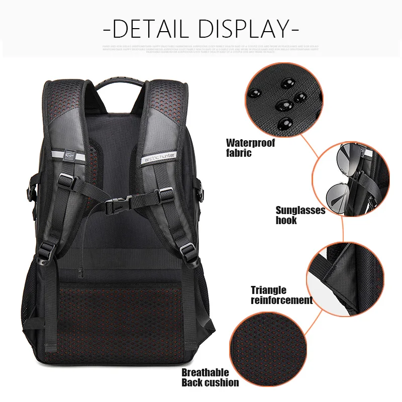 Arctic Hunter Men's Backpack Large Capacity Business Backpack Notebook 15.6 Inch Computer