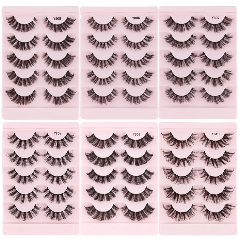 Reusable Faux Mink False Eyelashes Crisscross Lashes