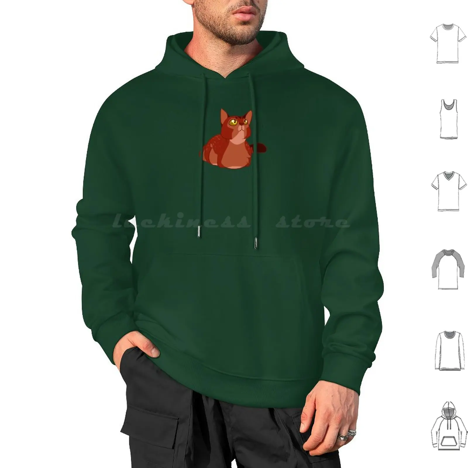 

Abyssinian Hoodie cotton Long Sleeve Cat Kitten Cute Brown Red Meow Abyssinian