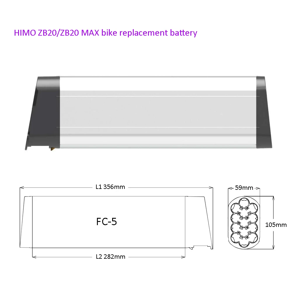 36V 7AH 10Ah 12Ah 13Ah 14Ah Folding Ebike Battery Replace HIMO Z16 Z20 Removable Electric Bike Lithium Battery
