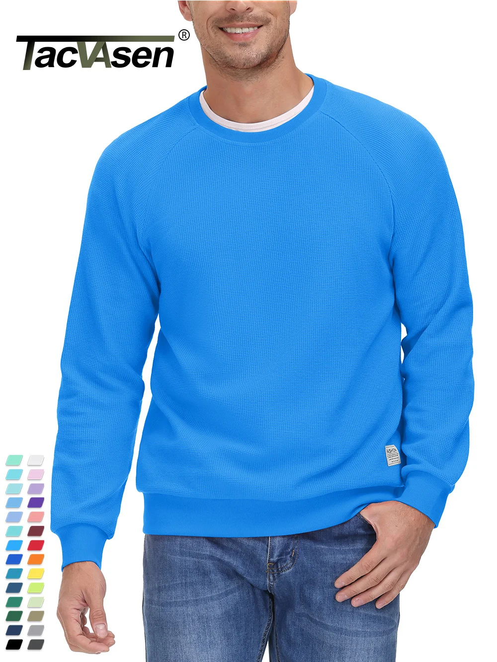 

Lightweight Knitted Sweatshirts Mens Long Sleeve Crew Neck Hoodies Pullover Casual Fitting Knit Drawstring Sweater Tops