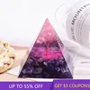 Top Natural Rose Quartz Crystal Tree of Life Orgonite Pyramid Healing Chakra Energy Orgone Tower Amethyst Stone Craft Home Decor 1