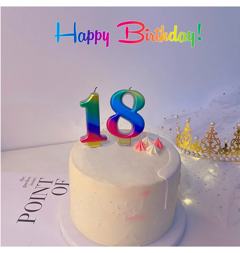Vela de cumpleaños para niños de 1 año, velas originales de perlas blancas  coloridas, velas de cumpleaños sin llama para pasteles - AliExpress