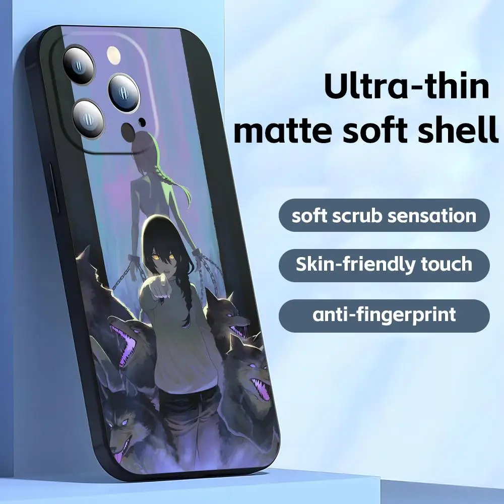 Premium Anime Chainsaw Man Shockproof Phone Case - Soft Black Cover