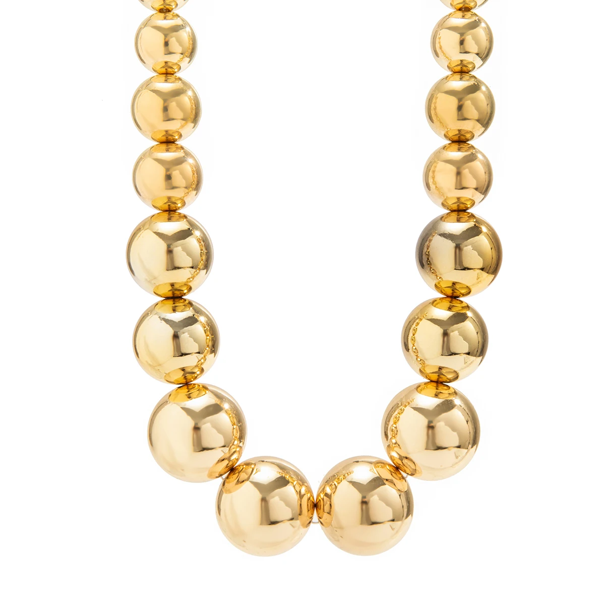 Übertriebene CCB Big Ball Beads Choker Halskette in Gold – Perfekter Partyschmuck für Frauen – Hip Hop Modeaccessoire