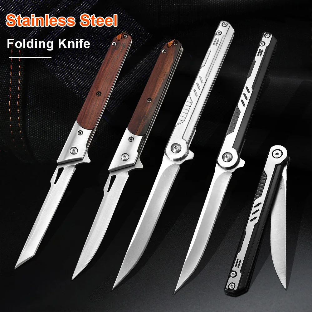

Folding Knives 4-inch Portable Knife Hig Stainless Steel Knife Chef Kitchen Knives Outdoor Camping Hunting Knife Cooking Cleaver