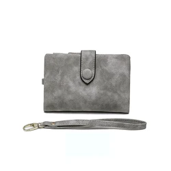 Stylish Women's PU Leather Short Hasp Wallet with Large Capacity and Card Holders (GRAY)