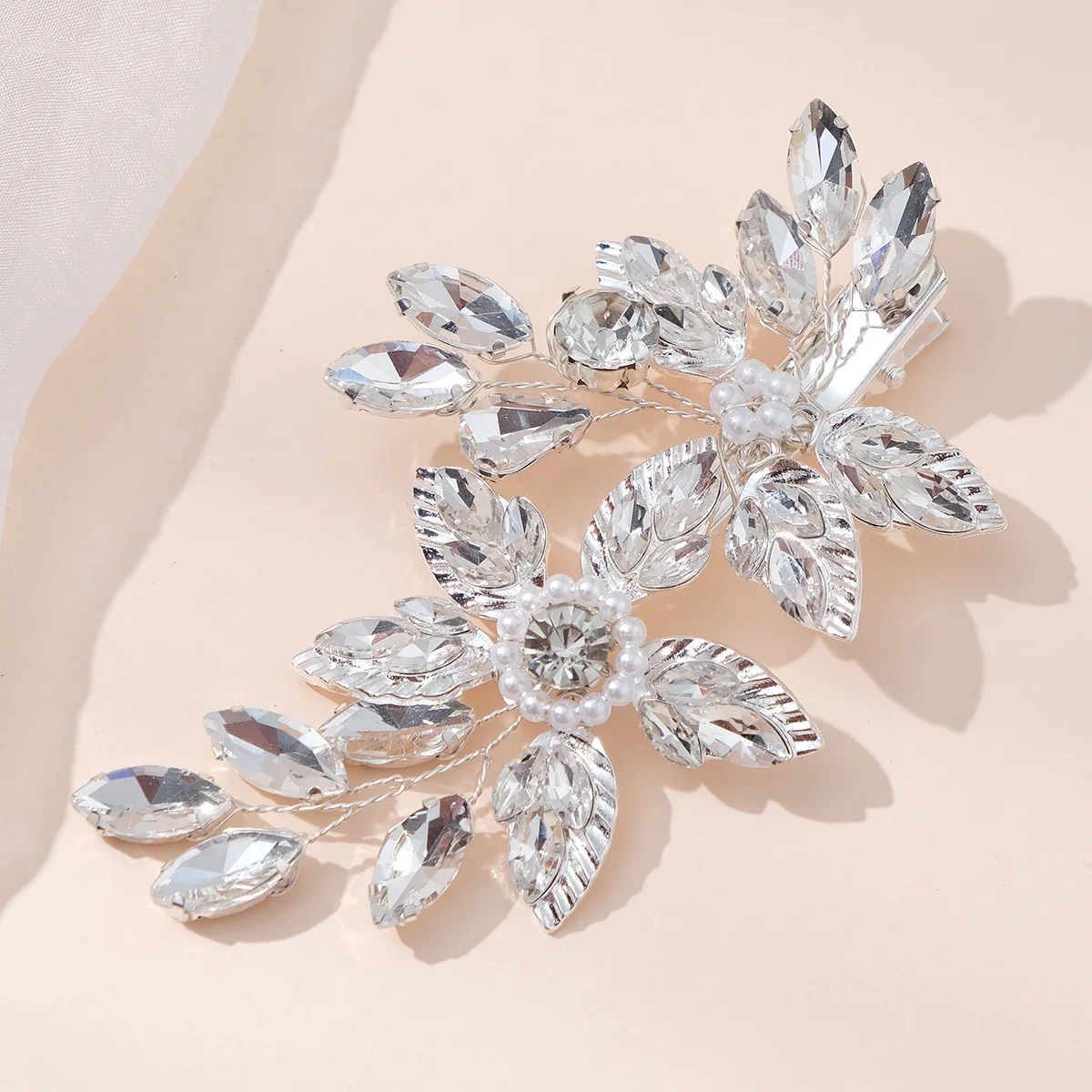 Bridal Hair Accessories Fashion Pearls Wedding Hair Jewelry Access Alloy Art Elegant Bride Crystal Hairpin