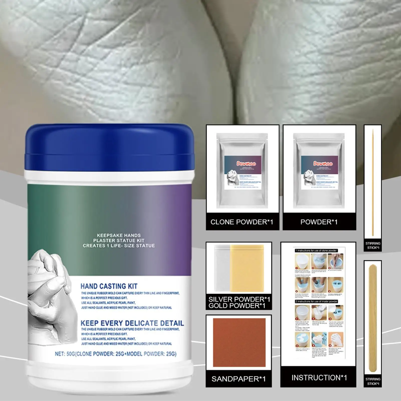 Hand Casting Kit Couples Mold-Maker For Hand Sculptures 3D Keepsake Hand Mold Kit Creative Molding Powder For Couples