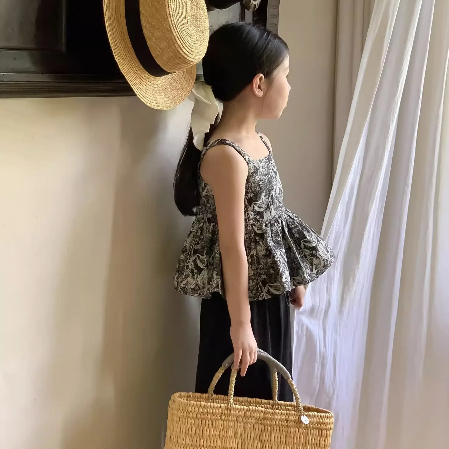 

Casual Summer Clothing for Girls Sets T-shirt Sleeveless Pants Loose Elastic Waist Fashion 2-piece Set Cotton Soft