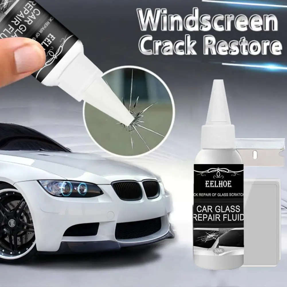 Dioche kit de réparation de liquide de vitre de voiture Kit de réparation  de fissures de pare-brise Ventouses auto decolle Jaune