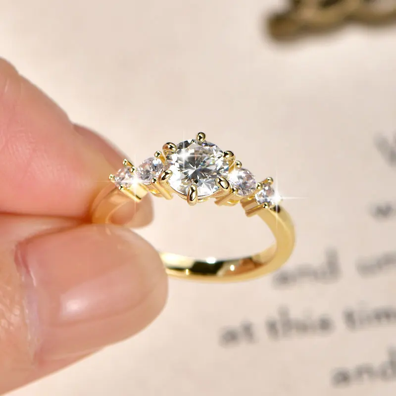 Ehhai Zertifizierter D-Farbiger VVS1 Labor-Diamant Imitations-Moissanit-Ring für Damen Verlobungsringe Hochzeit Edle Schmuckgeschenke – Detail 23