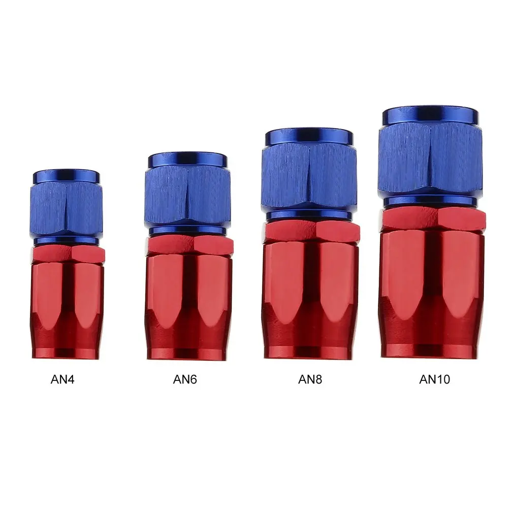 AN4 AN6 AN8 0 Degree Straight Swivel Oil/Fuel/Gas Line Hose End Reusable Fitting Adapter