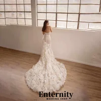 Customized A Line Sweetheart Wedding Dress Bridal Dress Charming Zipper Flower Applique Sleeveless Bridal Gown Vestidos De Novia 2