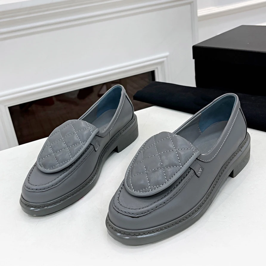 Shoes For Women 2023 Genuine Leather Slip-On Women's Shoes for Round Toe Classic Ladies Shoes Comfortable Flat Bottomed Loafers