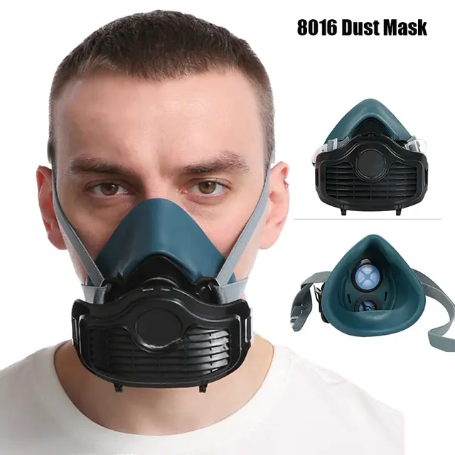 Dust-Proof Half-Face Mask Respirator With Protective Glasses Dust Filter Particulate Filter Cotton Suitable For Spray Painting 2