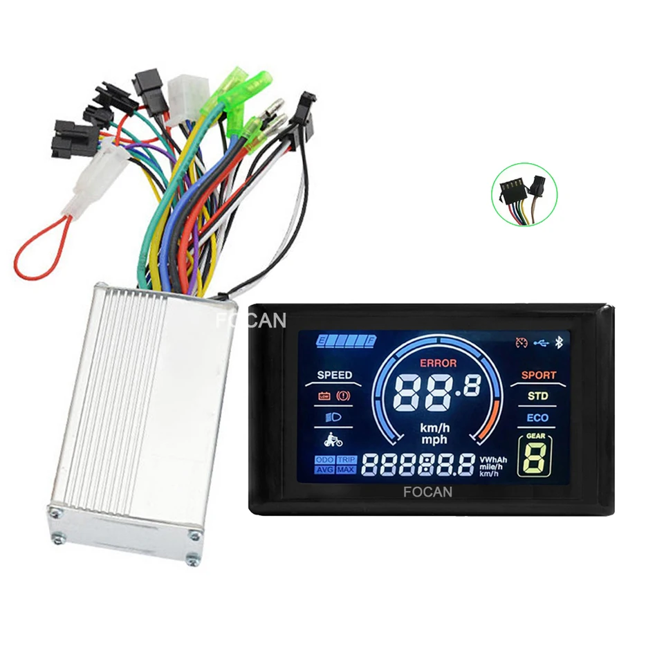 ACCÉLÉRATEUR ÉCRAN LCD Coloré Pour Scooters Vélo électrique 48V Avec