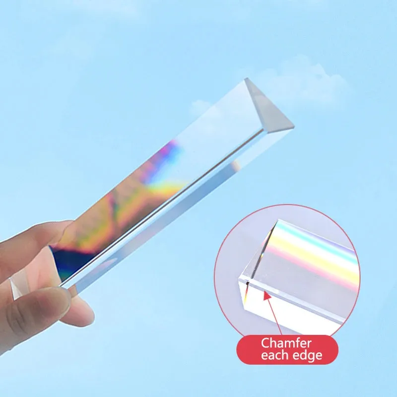 photography prism 25x25x80mm Triangular Prism Rainbow Crystal Glass Effects Filter for Studio Shooting Dispersion