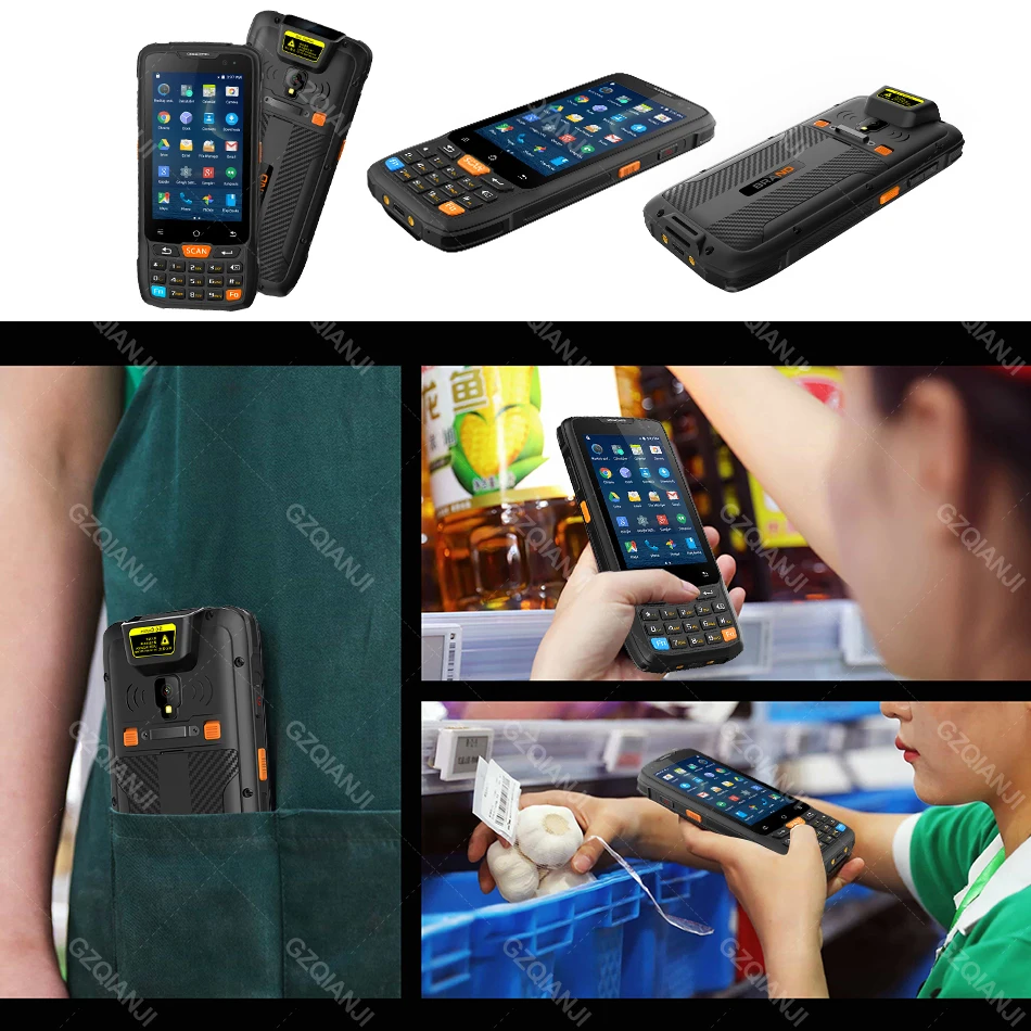 Android 8.1 PDA Rugged Handheld Terminal Data Collector 1D 2D QR Barcode Scanner 4G Bluetooth Wifi GPS NFC POS PDA Waist Pack